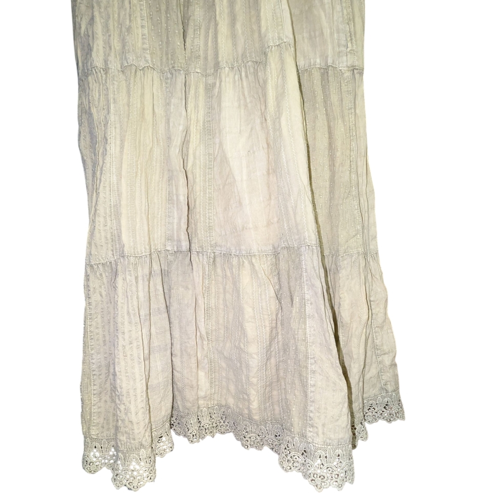 Young Threads Sage Mixed Fabric Patchwork Eyelet … - image 8